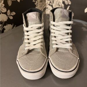 Vans Silver Glitter High-Top Sneakers